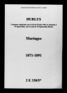 Hurlus. Mariages 1871-1891