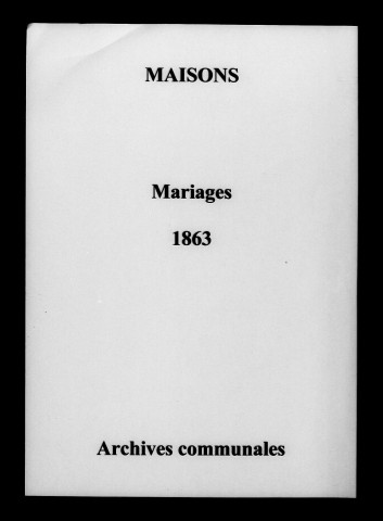 Maisons-en-Champagne. Mariages 1863