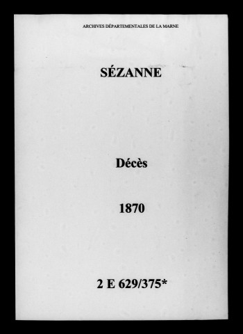Sézanne. Décès 1870