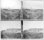 Maisons-en-champagne, 1916. Un obus éclate (vue 1). Massiges, 1916. Abris de fantassins (vue 2)