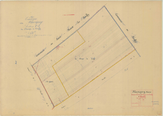 Flavigny (51251). Section C1 échelle 1/2500, plan mis à jour pour 01/01/1937, non régulier (papier)