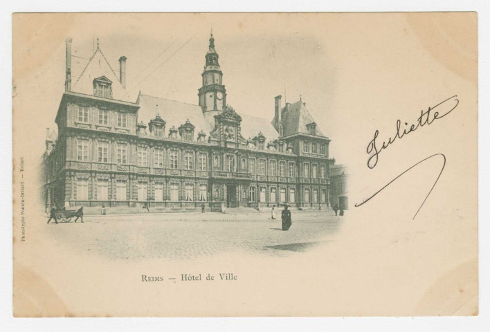 REIMS. Hôtel de Ville Reims (Phototypie Ponsin-Druart)