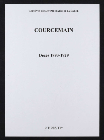 Courcemain. Décès 1893-1929