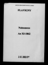Flavigny. Naissances an XI-1862