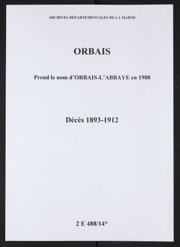Orbais. Décès 1893-1912