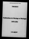 Troissy. Publications de mariage, mariages 1878-1892