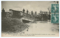 BREUIL. 71 BREUIL-SUR-VESLE (Marne) - Le Pont sur la Vesle détruit après la retraite des troupes françaises et réparé par les Allemands le 27 septembre 1914.
ParisLévy Fils & Cie.1914