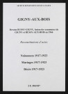 Gigny-aux-Bois. Naissances, mariages, décès 1917-1923 (reconstitutions)