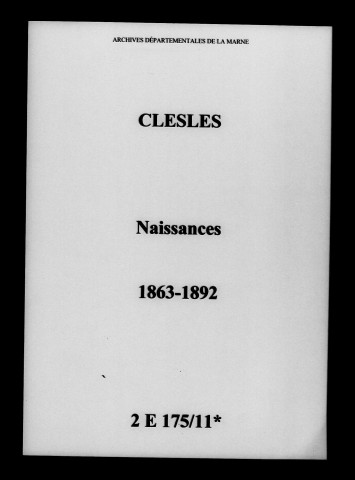Clesles. Naissances 1863-1892