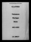 Glannes. Naissances, mariages, décès 1813-1832