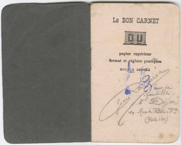 Deuxième carnet de Jean Rabain : carnet de guerre (20 février - 25 mai 1915)