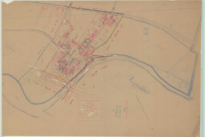 Saint-Martin-sur-le-Pré (51504). Section A4 échelle 1/1250, plan mis à jour pour 1934, plan non régulier (papier)