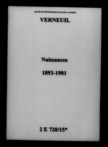 Verneuil. Naissances 1893-1901