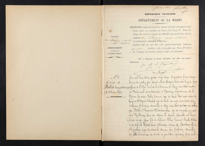 Soizy-aux-Bois. Décès 1893-1929