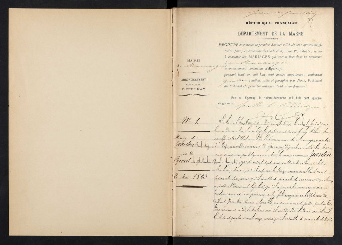 Morangis. Mariages 1893-1929