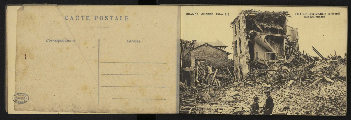 Album souvenir Châlons-sur-Marne 20 vues détachables.
MaconPhototypie Combier.1914-1918