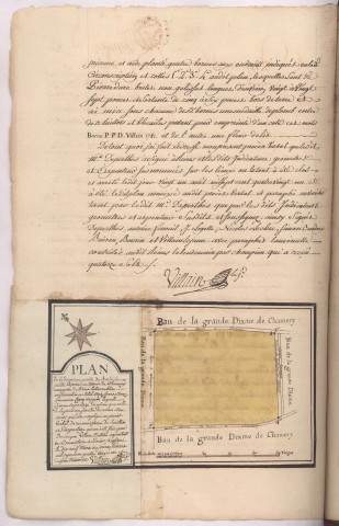 Plan de la deuxième partie du Ban de la petite dixme au terroir de Chamery (1781), Villain