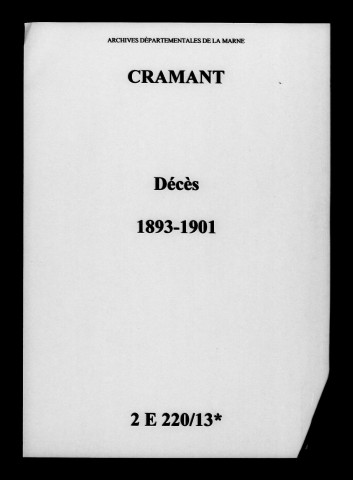 Cramant. Décès 1893-1901