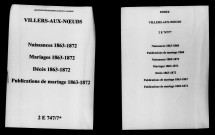 Villers-aux-Noeuds. Naissances, mariages, décès, publications de mariage 1863-1872