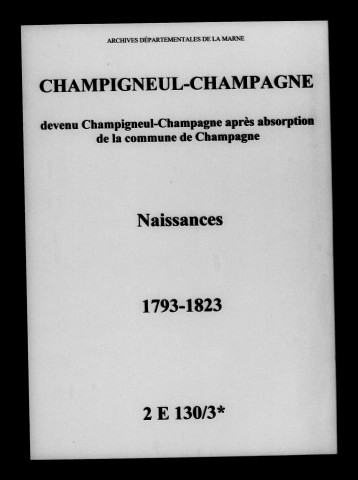 Champigneul. Naissances 1793-1823