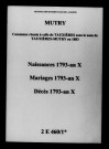 Mutry. Naissances, mariages, décès 1793-an X