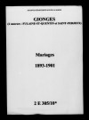 Gionges. Mariages 1893-1901