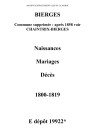 Bierges. Naissances, mariages, décès 1800-1819
