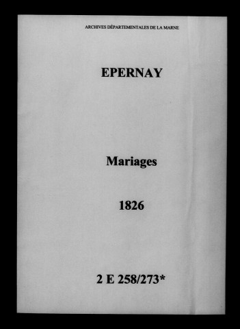 Épernay. Mariages 1826
