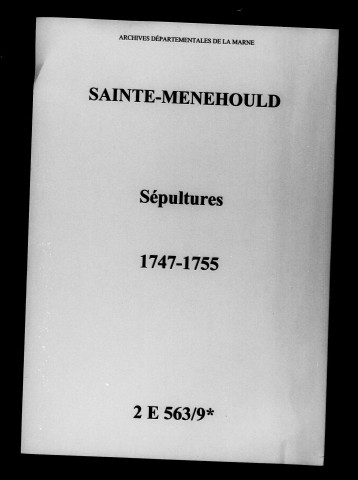 Sainte-Menehould. Sépultures 1747-1755