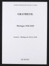 Gratreuil. Mariages 1910-1929