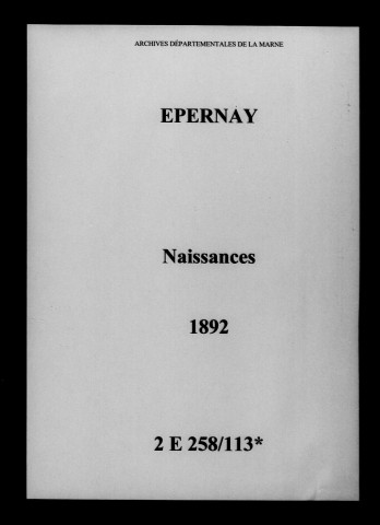 Épernay. Naissances 1892