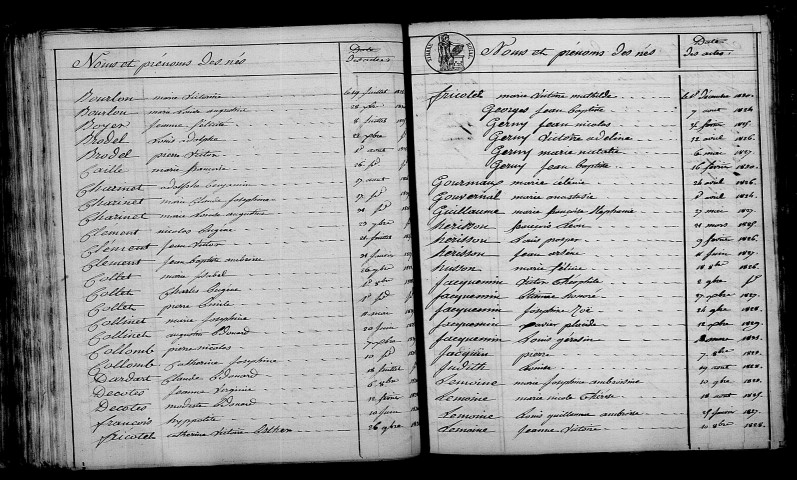 Valmy. Table décennale 1823-1832