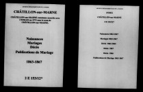 Châtillon-sur-Marne. Naissances, mariages, décès, publications de mariage 1863-1867