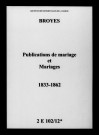 Broyes. Publications de mariage, mariages 1833-1862