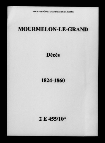 Mourmelon-le-Grand. Décès 1824-1860