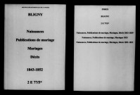 Bligny. Naissances, publications de mariage, mariages, décès 1843-1852