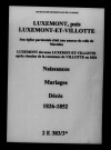 Luxémont-et-Villotte. Naissances, mariages, décès 1826-1852