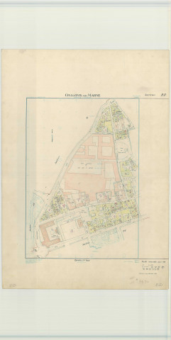 Châlons-en-Champagne (51108). Section BD 1 échelle 1/1000, plan renouvelé pour 1965, plan régulier (papier armé)