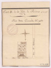 Plan de la ville de Reims, carte B, maisons du domaine de la commanderie du Temple (XVIIIe s.) : n° 2, rue des Ecrevées n° 953