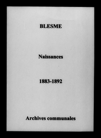 Blesme. Naissances 1883-1892