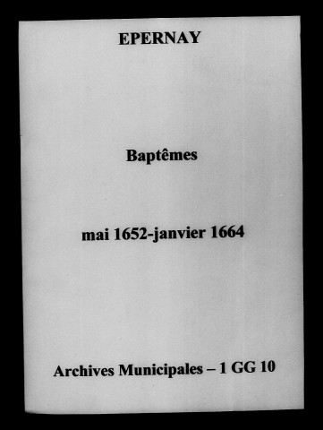 Épernay. Baptêmes 1652-1664