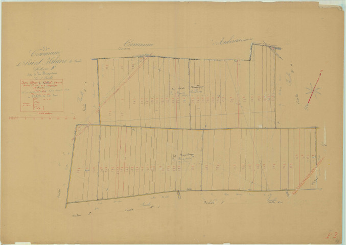 Saint-Hilaire-le-Grand (51486). Section F3 échelle 1/2000, plan mis à jour pour 1935, plan non régulier (papier)