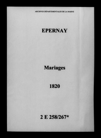 Épernay. Mariages 1820