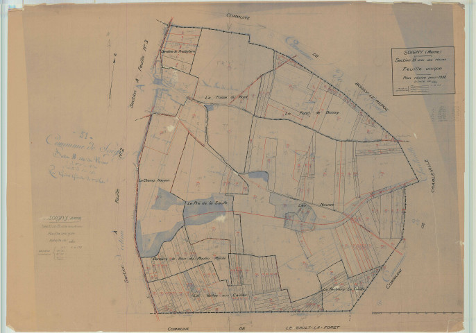 Gault-Soigny (Le) (51264). Section B échelle 1/2500, plan mis à jour pour 01/01/1931, non régulier (papier)