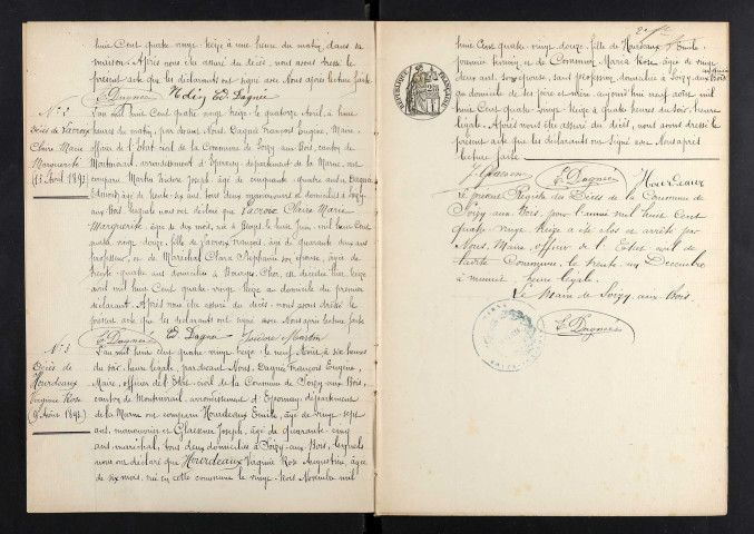 Soizy-aux-Bois. Décès 1893-1929