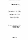 Ambonnay. Naissances, mariages, décès 1913-1922