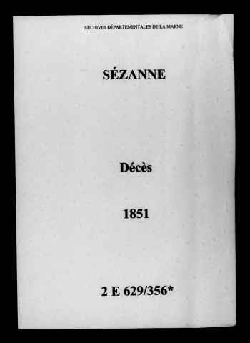 Sézanne. Décès 1851