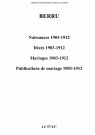 Berru. Naissances, décès, mariages, publications de mariage 1903-1912