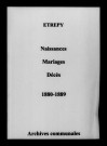 Étrepy. Naissances, mariages, décès 1880-1889