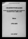Charmontois-le-Roi. Décès 1793-1870
